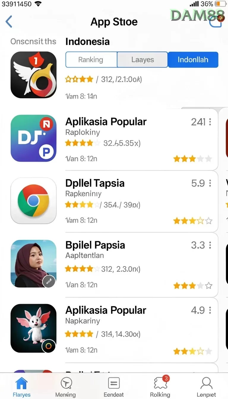 Pratinjau antarmuka dam88 — aplikasi APK resmi Android v2.5.6